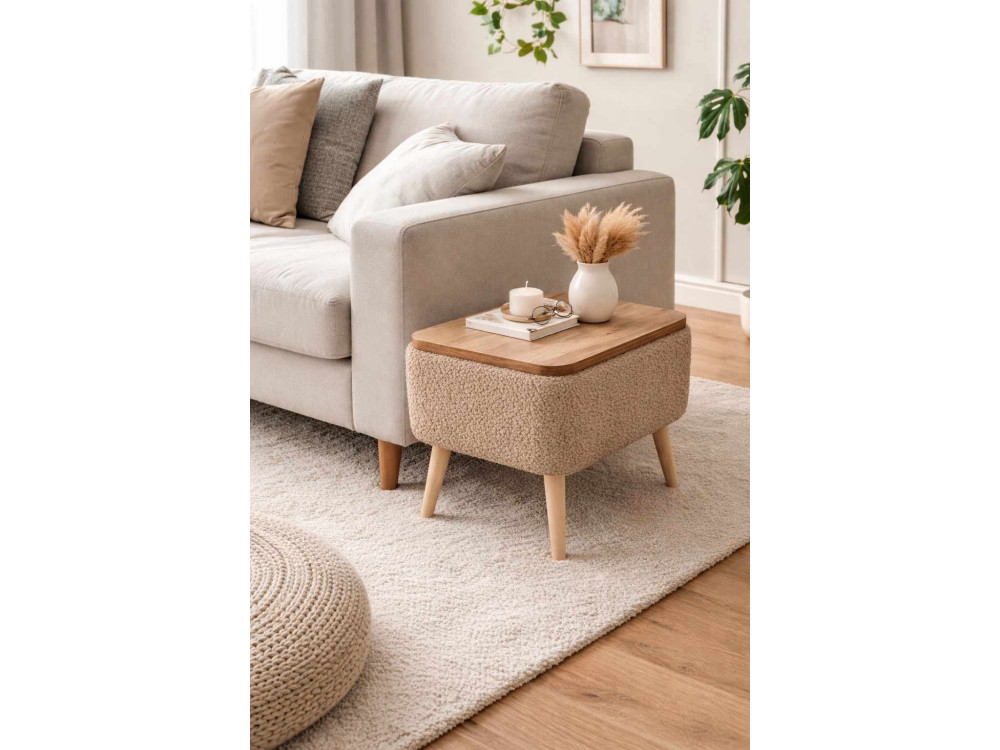 Table d'appoint en bois "Nora" - 60 x 30 x 45 cm - Marron
