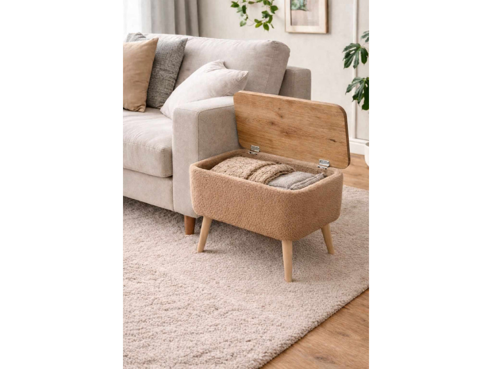 Table d'appoint en bois "Nora" - 60 x 30 x 45 cm - Marron