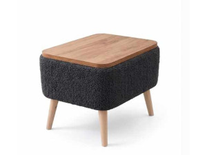 Table d'appoint en bois "Nora" - 60 x 30 x 45 cm - Anthracite