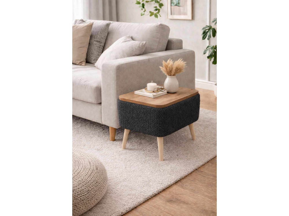 Table d'appoint en bois "Nora" - 60 x 30 x 45 cm - Anthracite