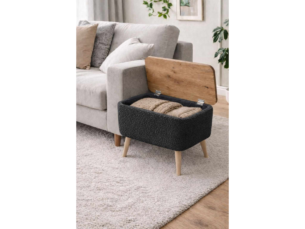 Table d'appoint en bois "Nora" - 60 x 30 x 45 cm - Anthracite
