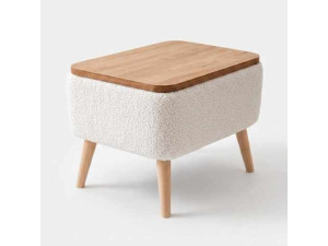 Table d'appoint en bois "Nora" - 60 x 30 x 45 cm - Blanc