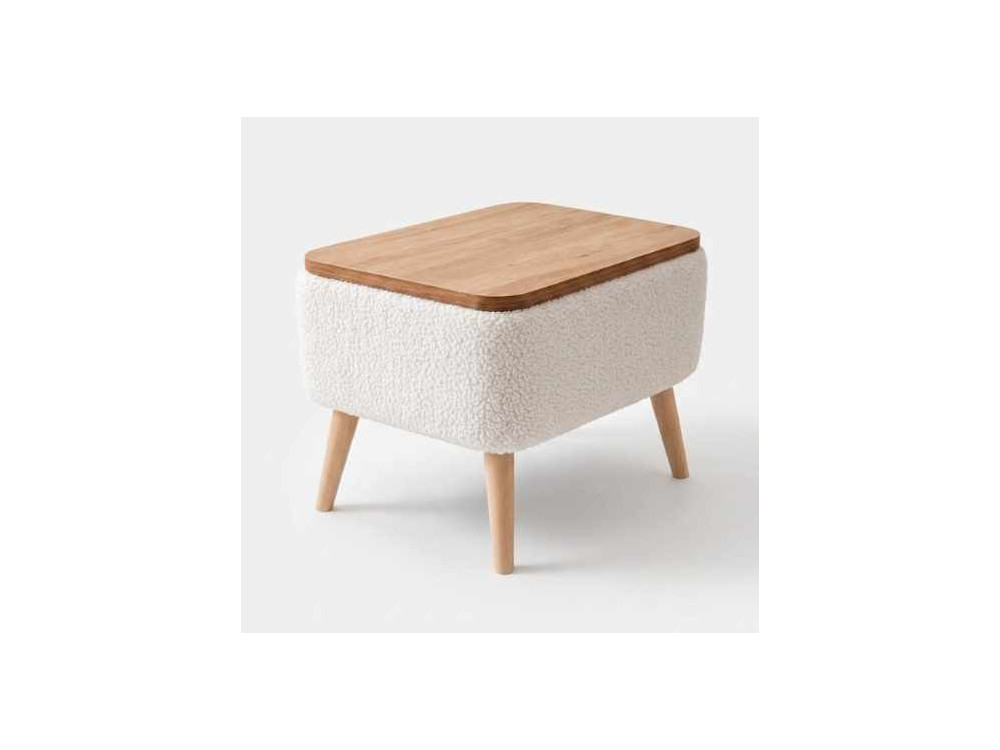 Table d'appoint en bois "Nora" - 60 x 30 x 45 cm - Blanc