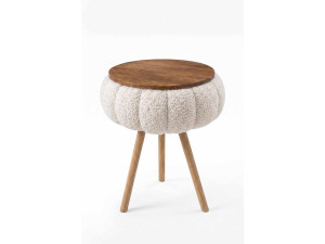 Table d'appoint en bois "Papatya Zgn" - 33 x 45 cm - Blanc