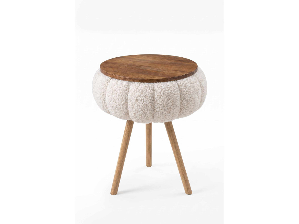 Table d'appoint en bois "Papatya Zgn" - 33 x 45 cm - Blanc