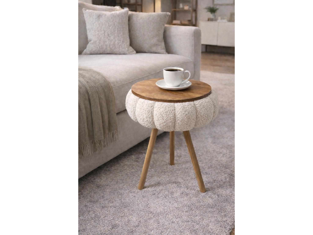 Table d'appoint en bois "Papatya Zgn" - 33 x 45 cm - Blanc