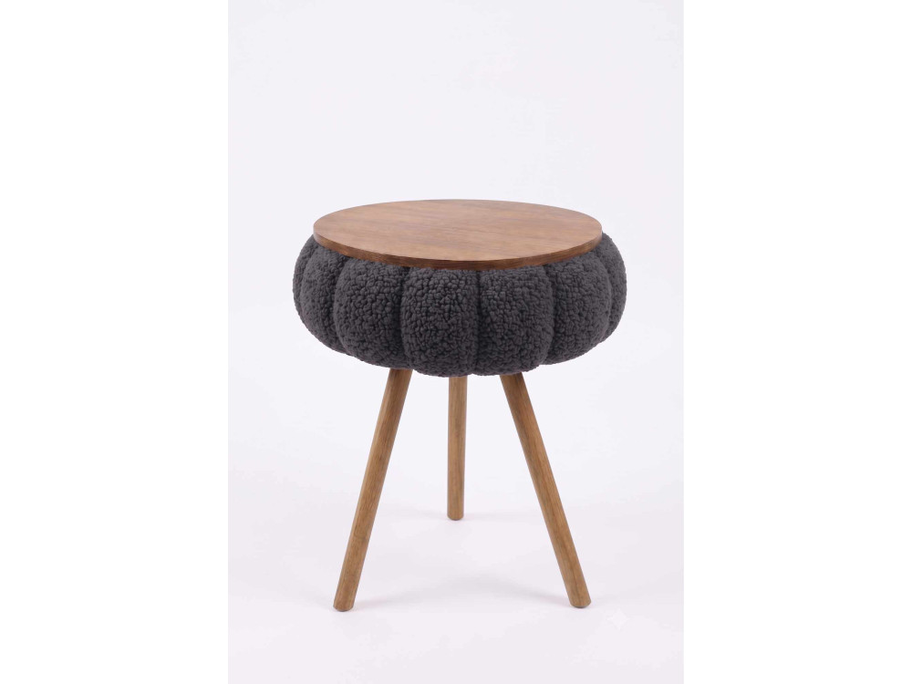Table d'appoint en bois "Papatya Zgn" - 33 x 45 cm - Anthracite