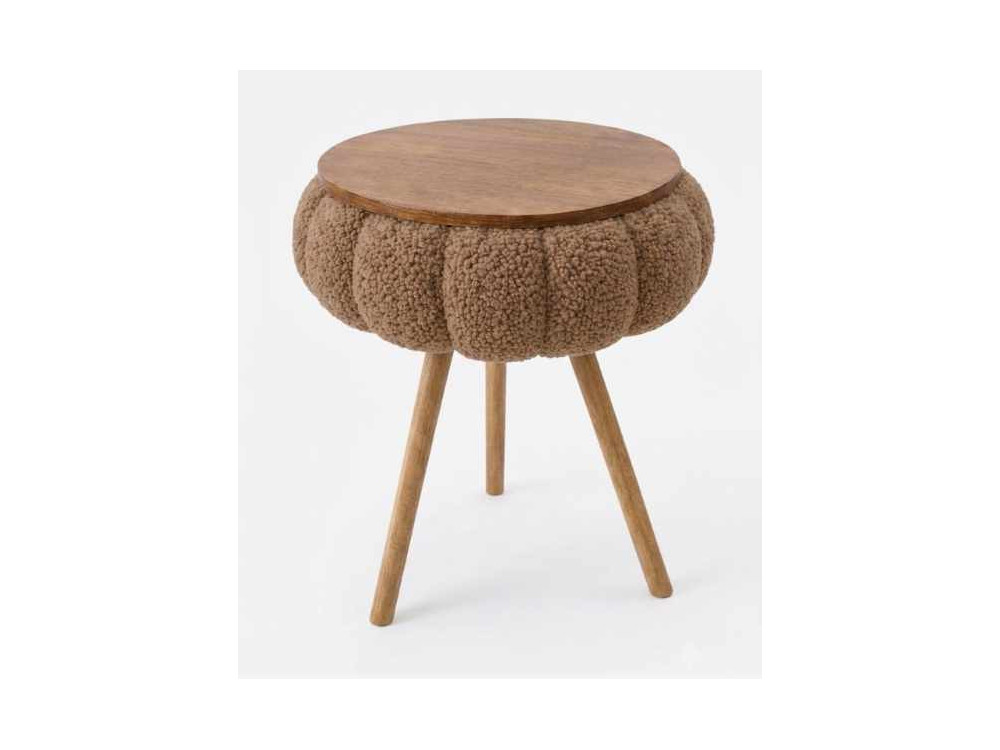 Table d'appoint en bois "Papatya Zgn" - 33 x 45 cm - Marron