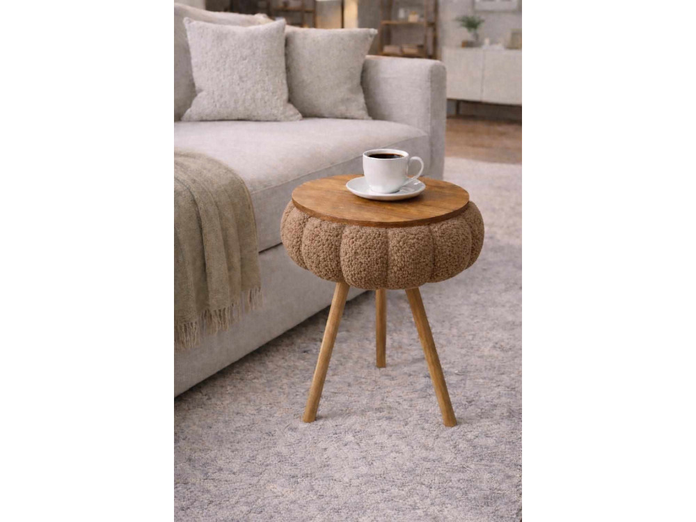 Table d'appoint en bois "Papatya Zgn" - 33 x 45 cm - Marron