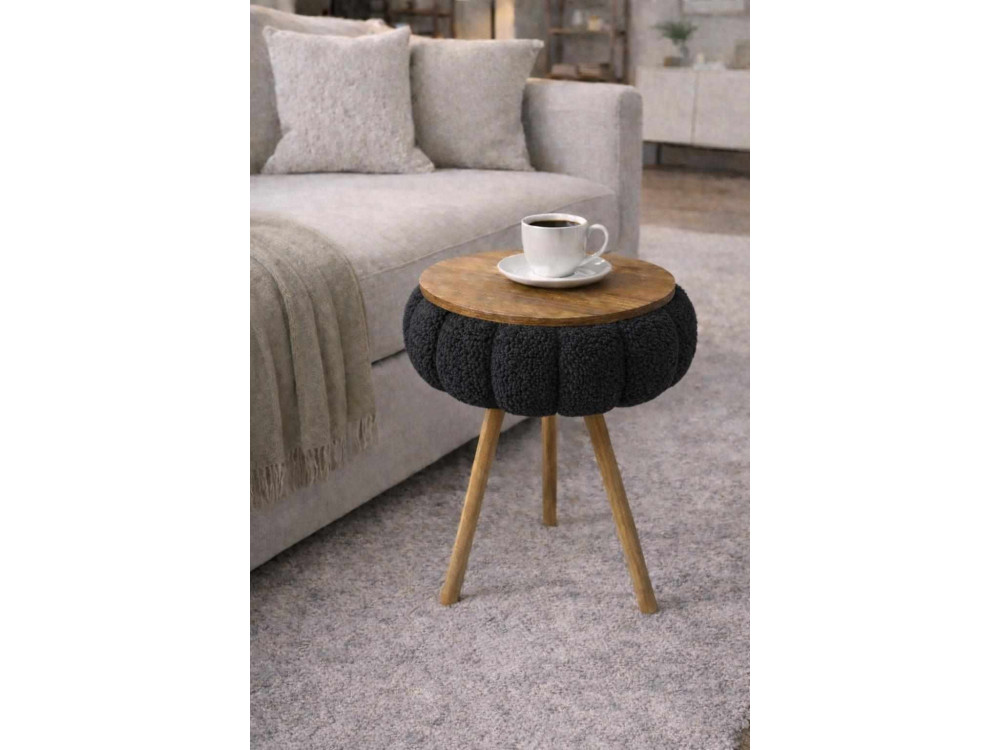 Table d'appoint en bois "Papatya Zgn " - 33 x 45 cm - Noir