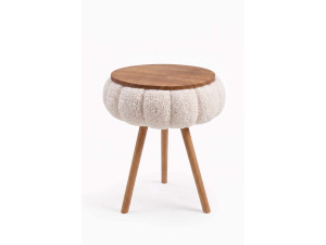Table d'appoint en bois "Papatya Zgn" - 33 x 45 cm - Beige