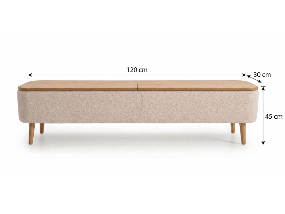 Meuble TV en bois " Sarven " - 120 x 30 x 45 cm - Blanc