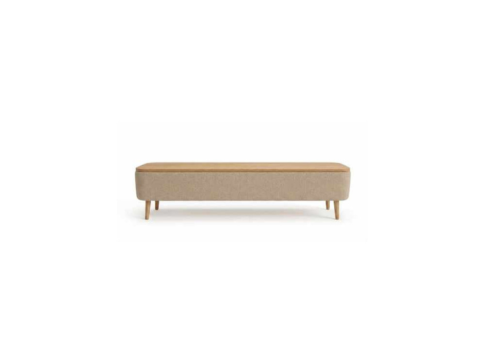 Meuble TV en bois " Sarven " - 120 x 30 x 45 cm - Beige