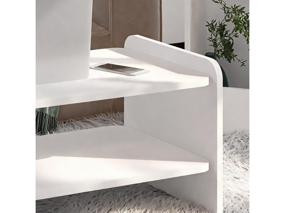 Table Basse en bois " Amon " - 90 x 45 x 40 cm - Blanc