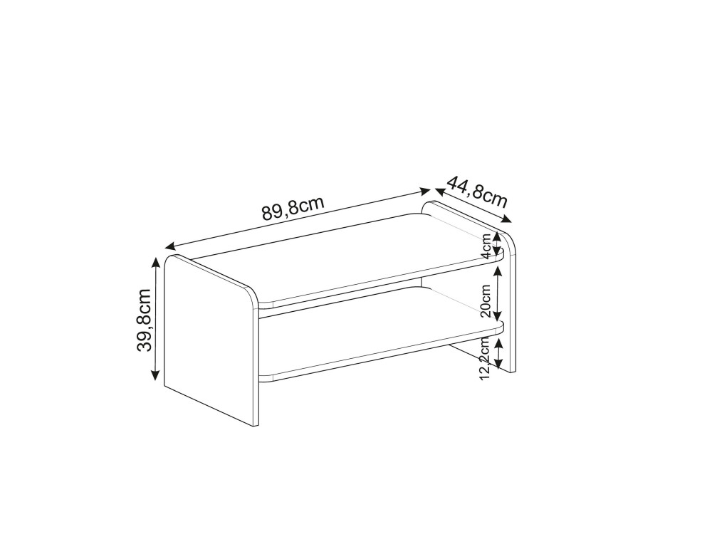Table Basse en bois " Amon " - 89,8 x 39,8 x 44,8 cm - Travertin