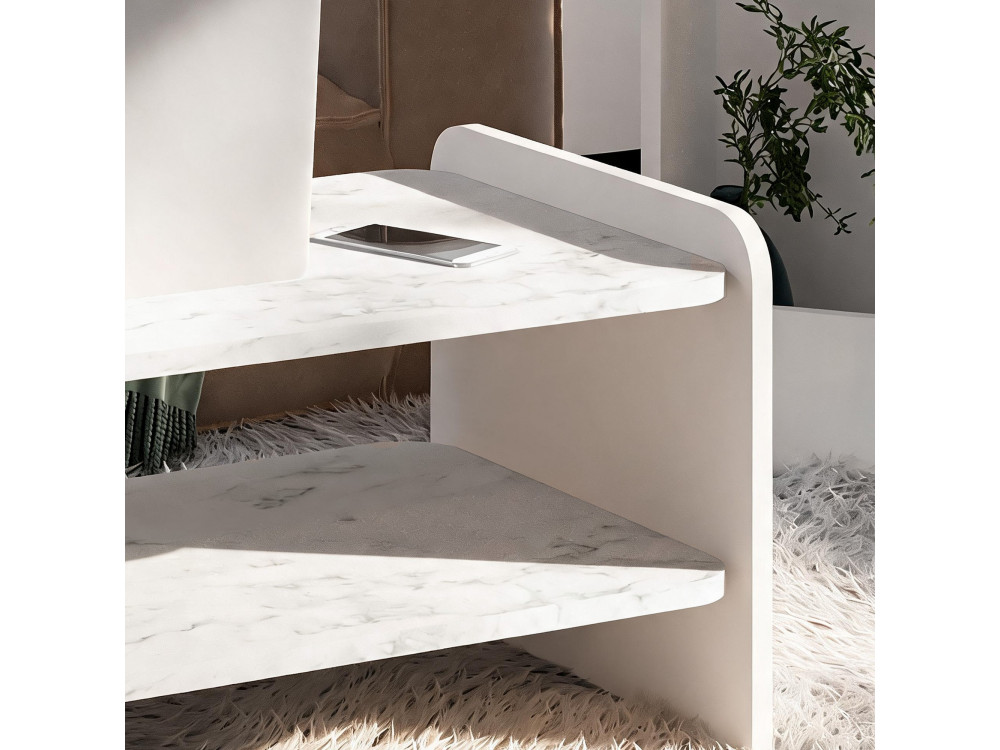 Table Basse en bois " Amon " - 90 x 45 x 40 cm - Blanc