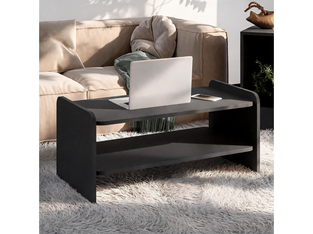 Table Basse en bois " Amon " - 89,8 x 39,8 x 44,8 cm - Anthracite