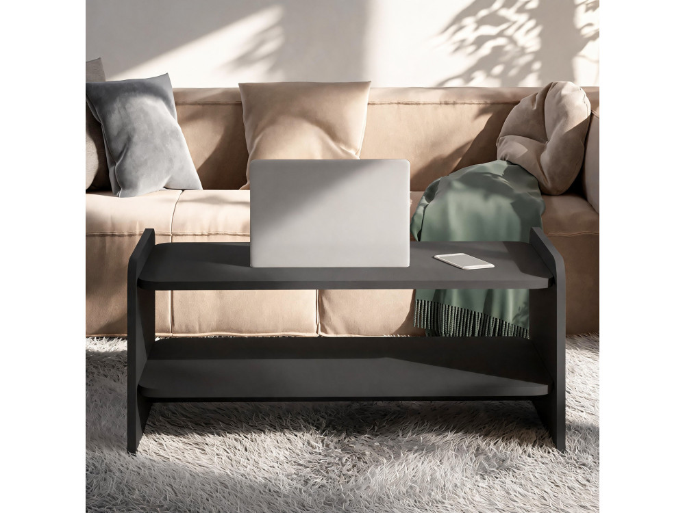 Table Basse en bois " Amon " - 89,8 x 39,8 x 44,8 cm - Anthracite