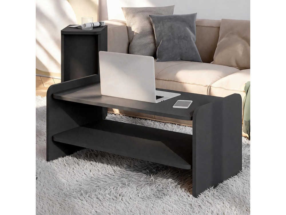 Table Basse en bois " Amon " - 89,8 x 39,8 x 44,8 cm - Anthracite