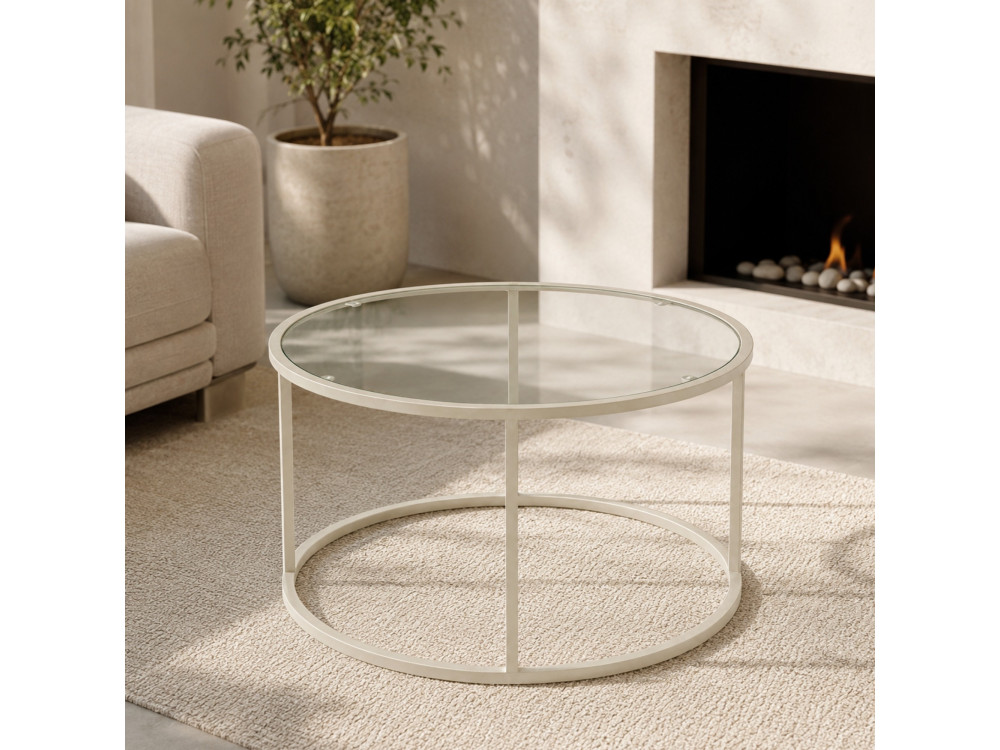 Table Basse en bois "Beige-Trs-80-Nrd-Srk" -80 x 80 x 43 cm - Beige