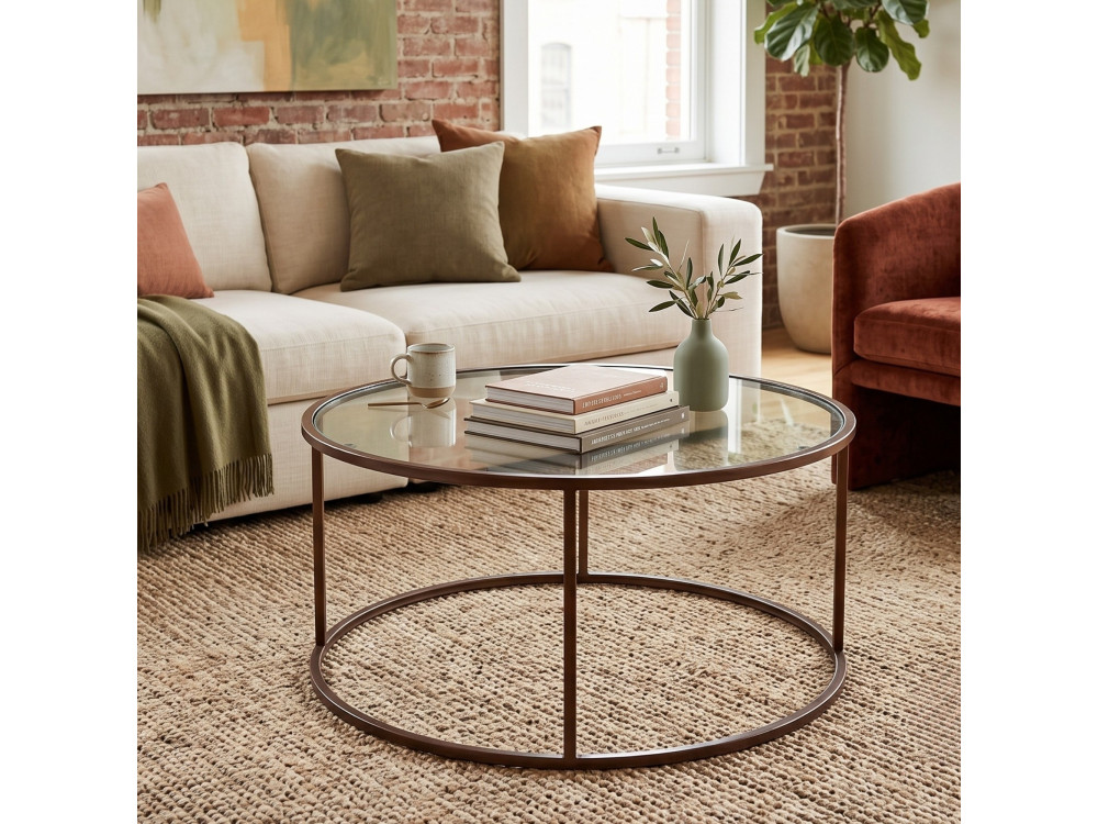 Table Basse en bois " Brown-Trs-80-Nrd-Srk" - 80 x 80 x 43 cm - Marron