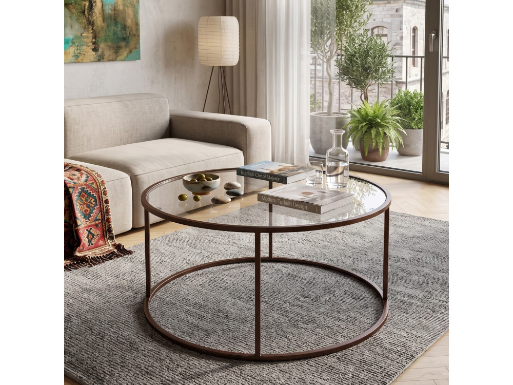 Table Basse en bois " Brown-Trs-80-Nrd-Srk" - 80 x 80 x 43 cm - Marron