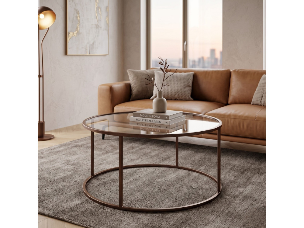 Table Basse en bois " Brown-Trs-80-Nrd-Srk" - 80 x 80 x 43 cm - Marron