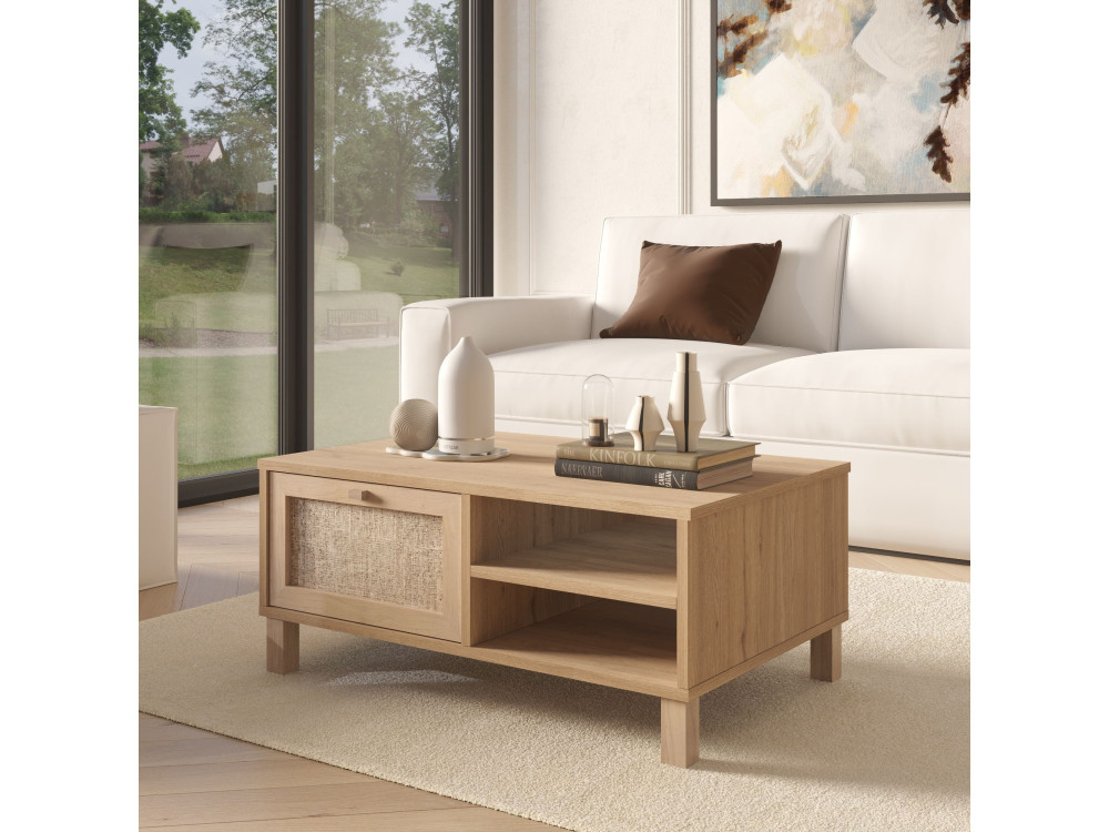 Table Basse en bois " Dune " - 90 x 60 x 39 cm - Chêne