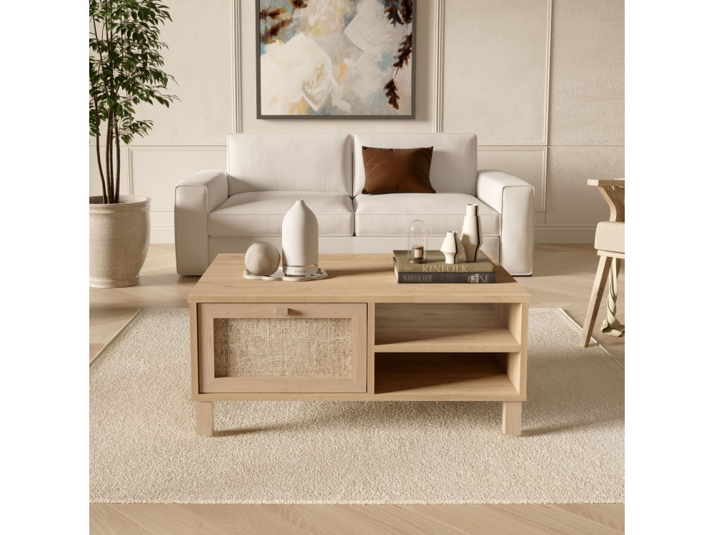 Table Basse en bois " Dune " - 90 x 60 x 39 cm - Chêne