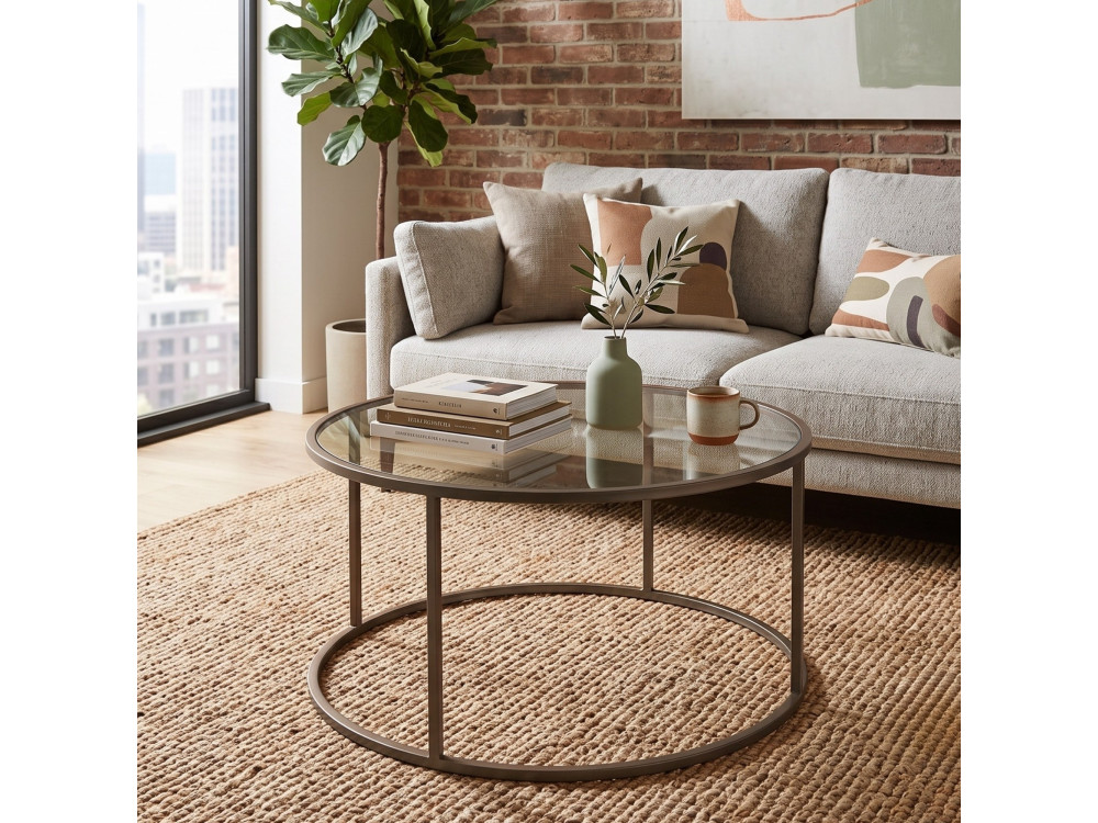 Table Basse en bois " Grey-Trs-80-Nrd-Srk " - 80 x 80 x 43 cm - Gris