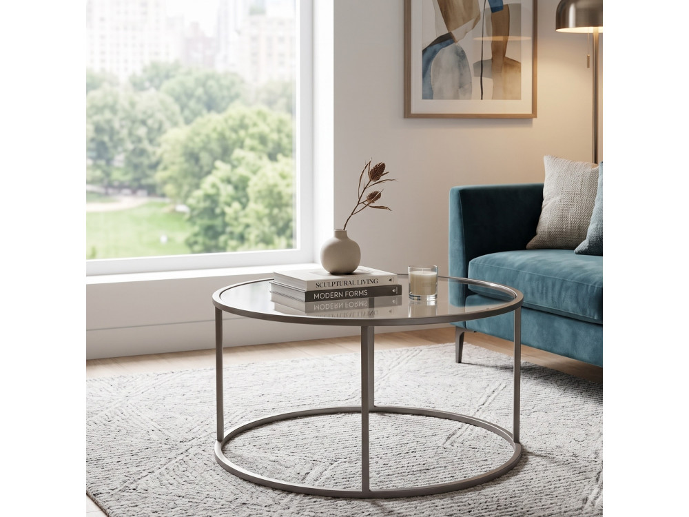 Table Basse en bois " Grey-Trs-80-Nrd-Srk " - 80 x 80 x 43 cm - Gris
