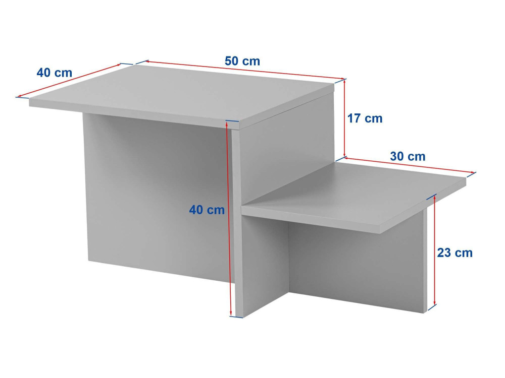 Table Basse en bois " Harmony " - 80 x 40 x 40 cm - Travertin