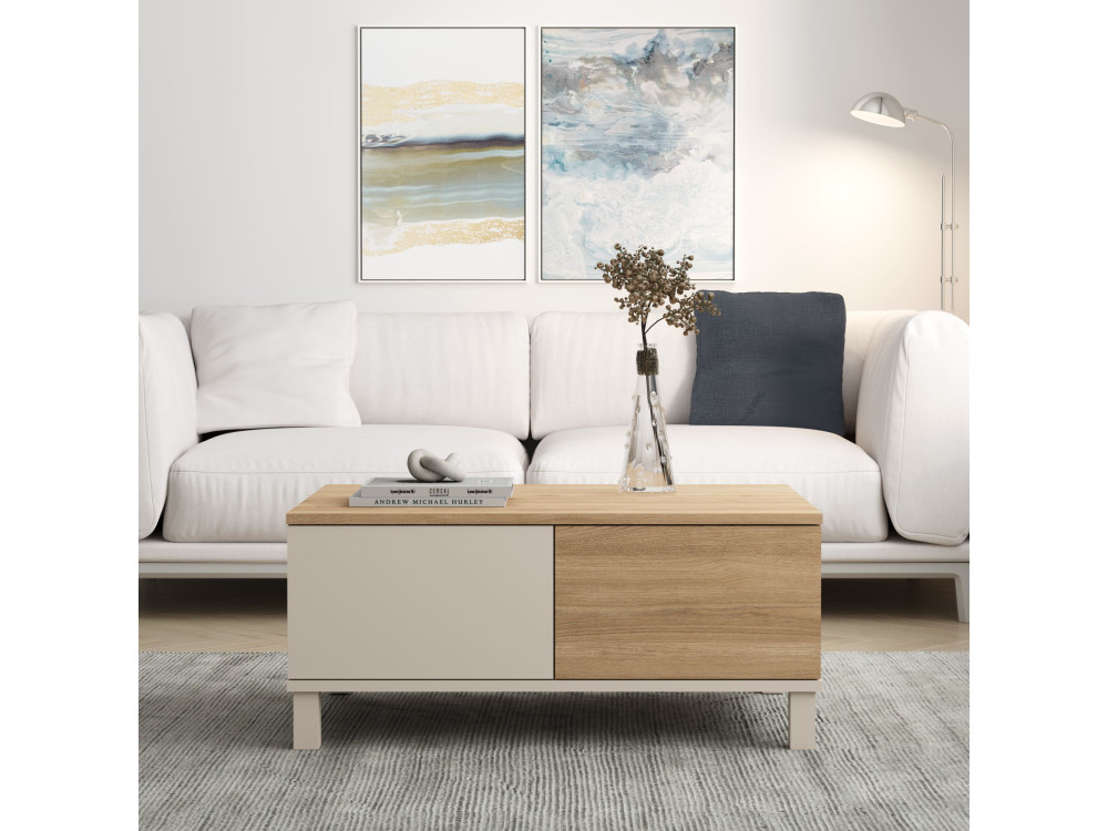 Table Basse en bois " Mood " - 90 x 60 x 40 cm - Sable