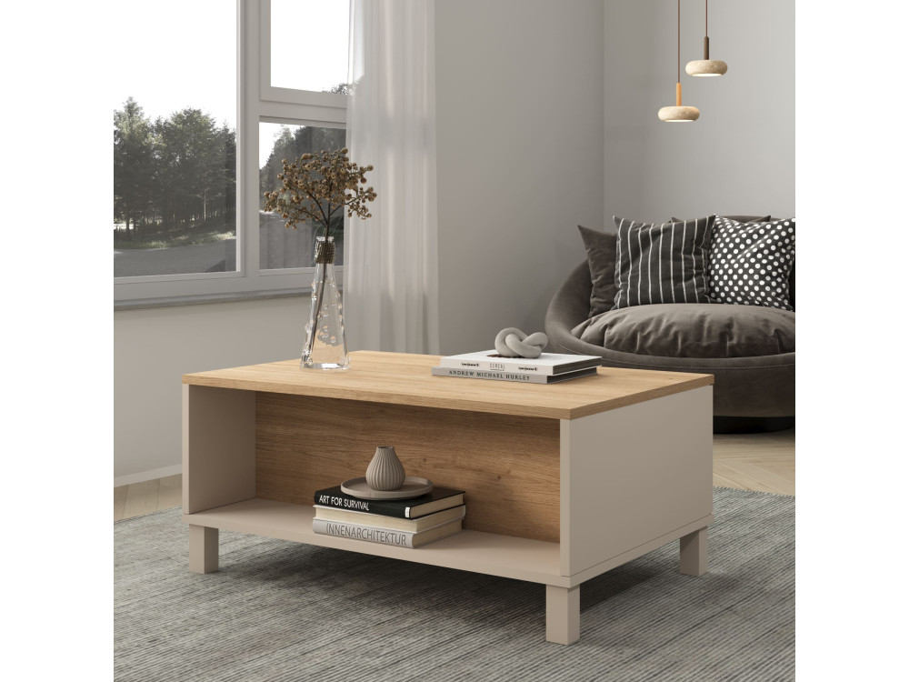 Table Basse en bois " Mood " - 90 x 60 x 40 cm - Sable