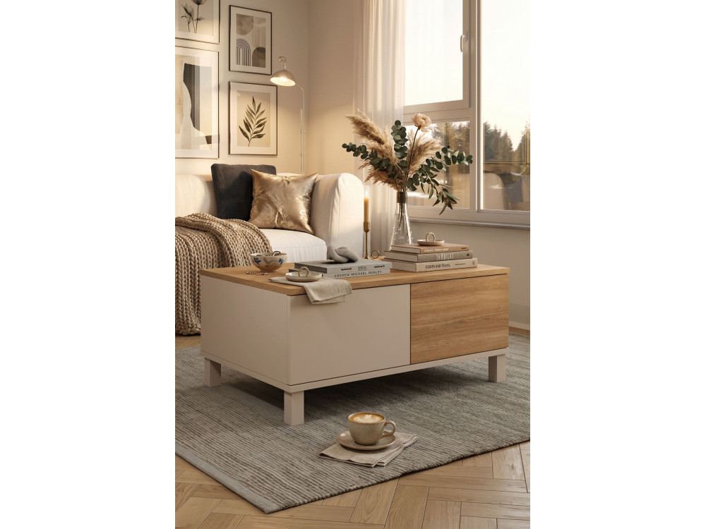 Table Basse en bois " Mood " - 90 x 60 x 40 cm - Sable