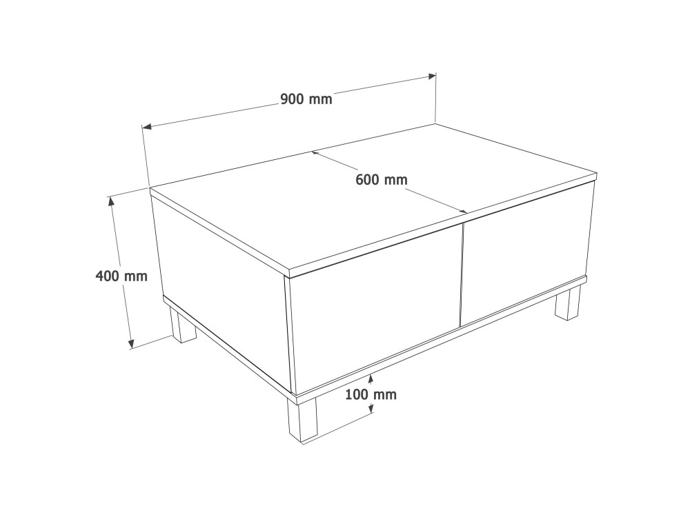 Table Basse en bois " Mood " - 90 x 60 x 40 cm - Sable