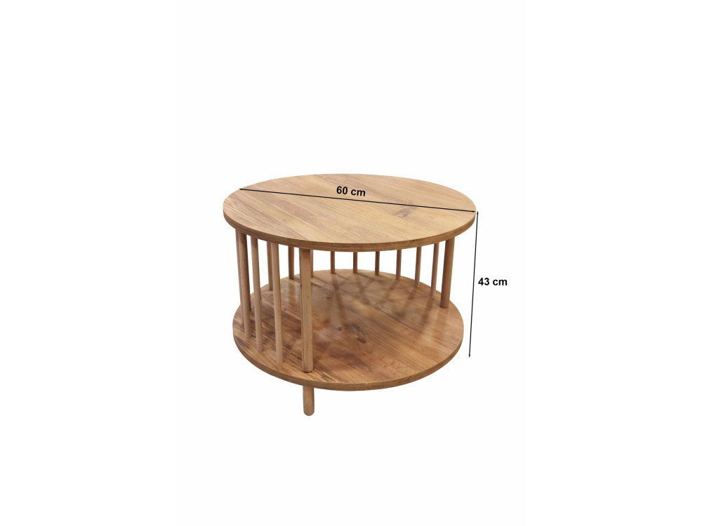 Table Basse en bois " Peka-0108 " - 60 x 43 cm - Pin