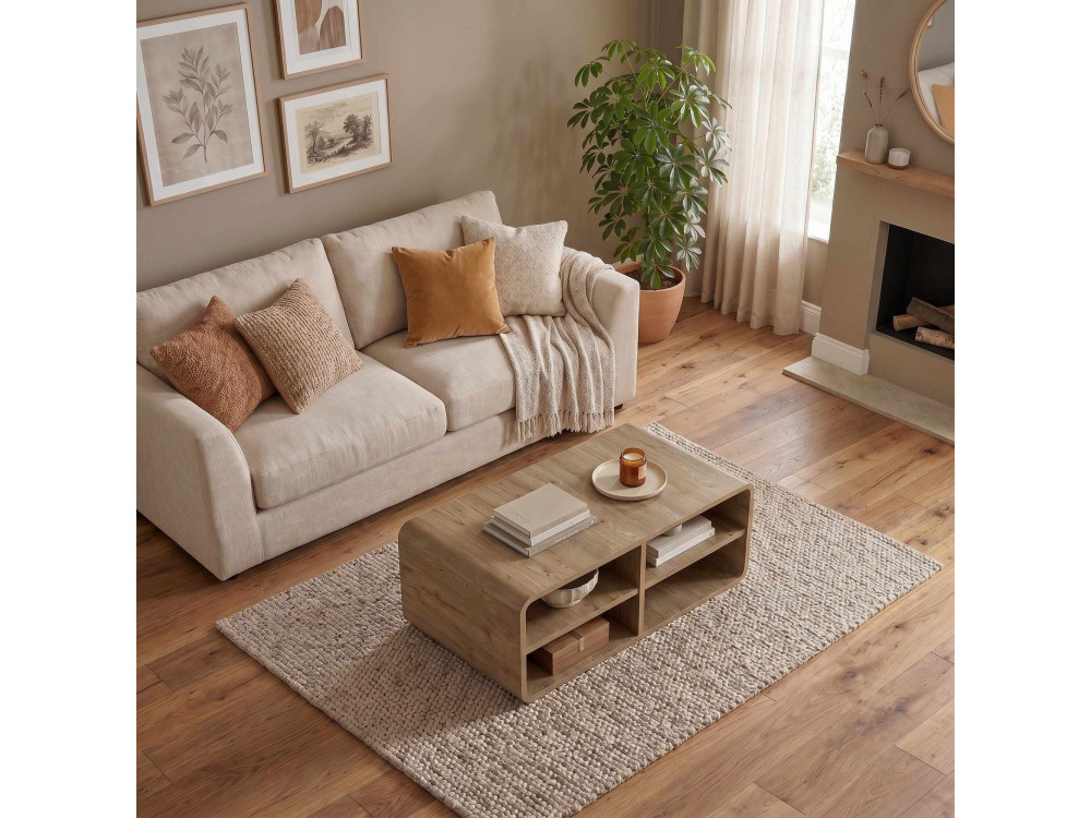 Table Basse en bois "ROVEL" - 80 x 50 x 32 cm - Naturel