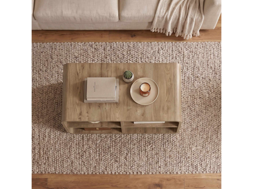 Table Basse en bois "ROVEL" - 80 x 50 x 32 cm - Naturel