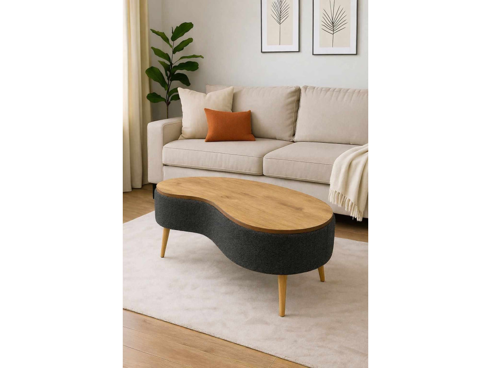 Table Basse en bois " Vera " - 98 x 50 x 45 cm - Anthracite