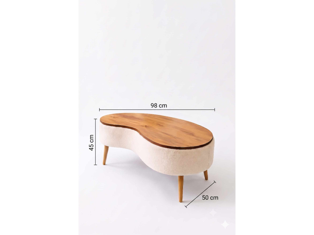 Table Basse en bois " Vera " - 98 x 50 x 45 cm - Anthracite