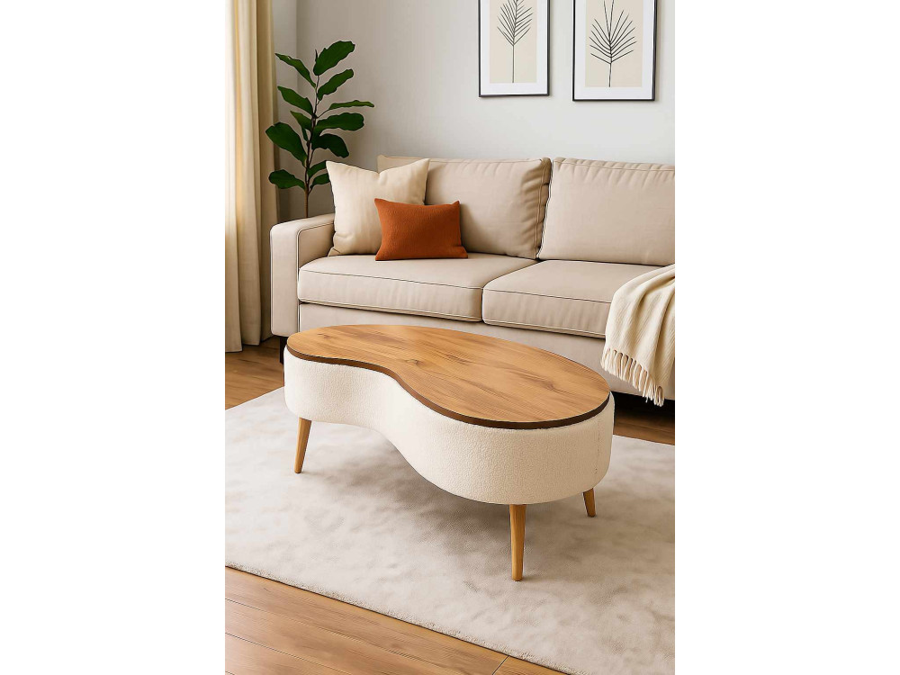 Table Basse en bois " Vera " - 98 x 50 x 45 cm - Blanc