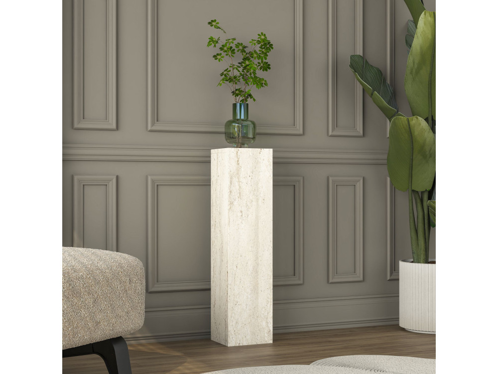 Table d'Appoint en bois "AD107" - 20 x 18 x 80  cm - Travertin