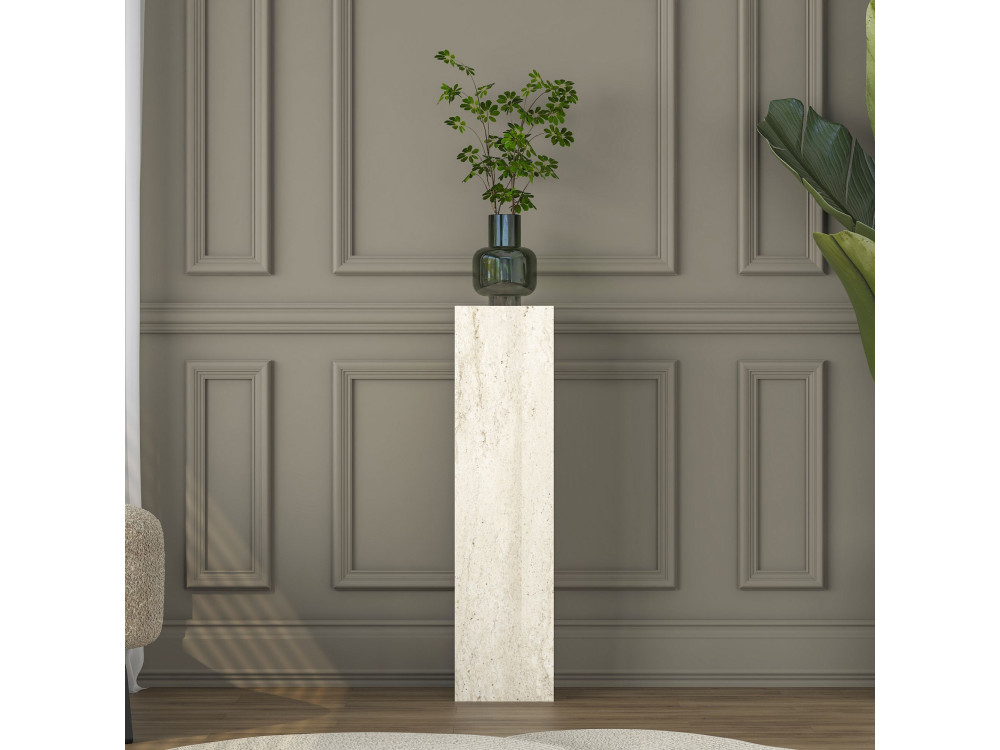 Table d'Appoint en bois "AD107" - 20 x 18 x 80  cm - Travertin