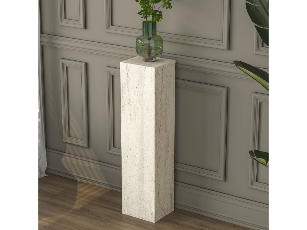 Table d'Appoint en bois "AD107" - 20 x 18 x 80  cm - Travertin