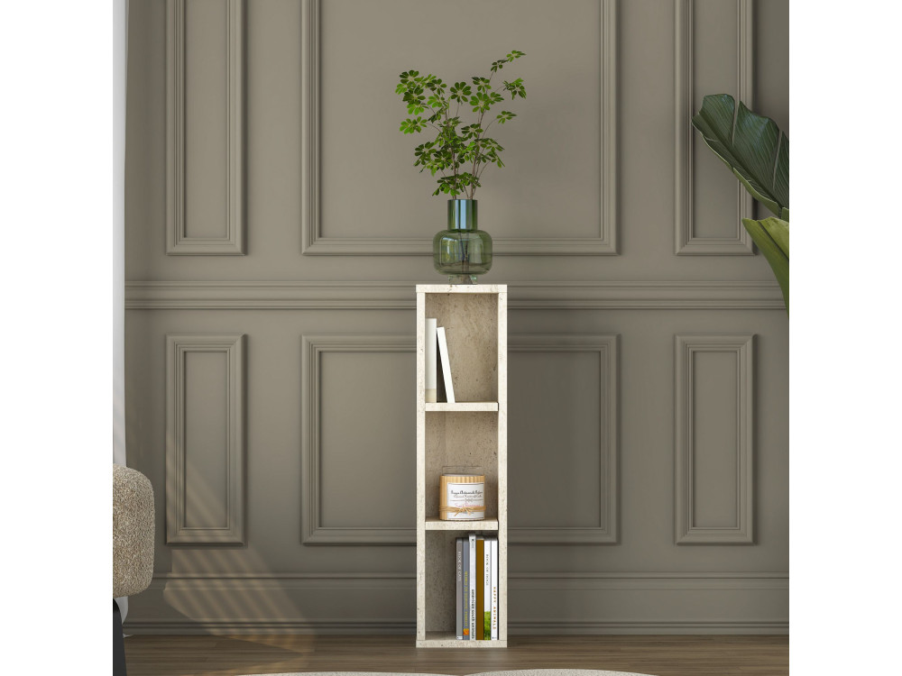 Table d'Appoint en bois "AD107" - 20 x 18 x 80  cm - Travertin