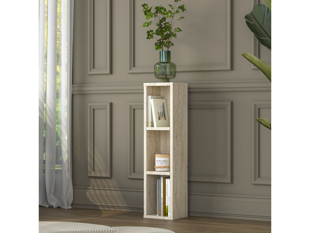 Table d'Appoint en bois "AD107" - 20 x 18 x 80  cm - Travertin