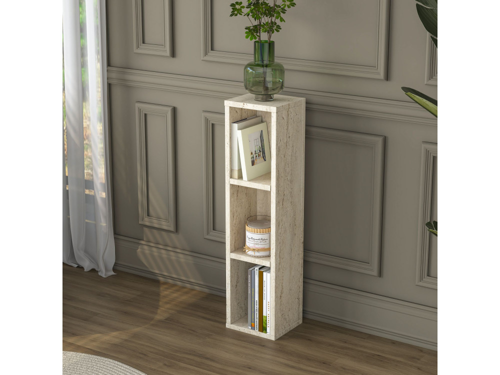 Table d'Appoint en bois "AD107" - 20 x 18 x 80  cm - Travertin