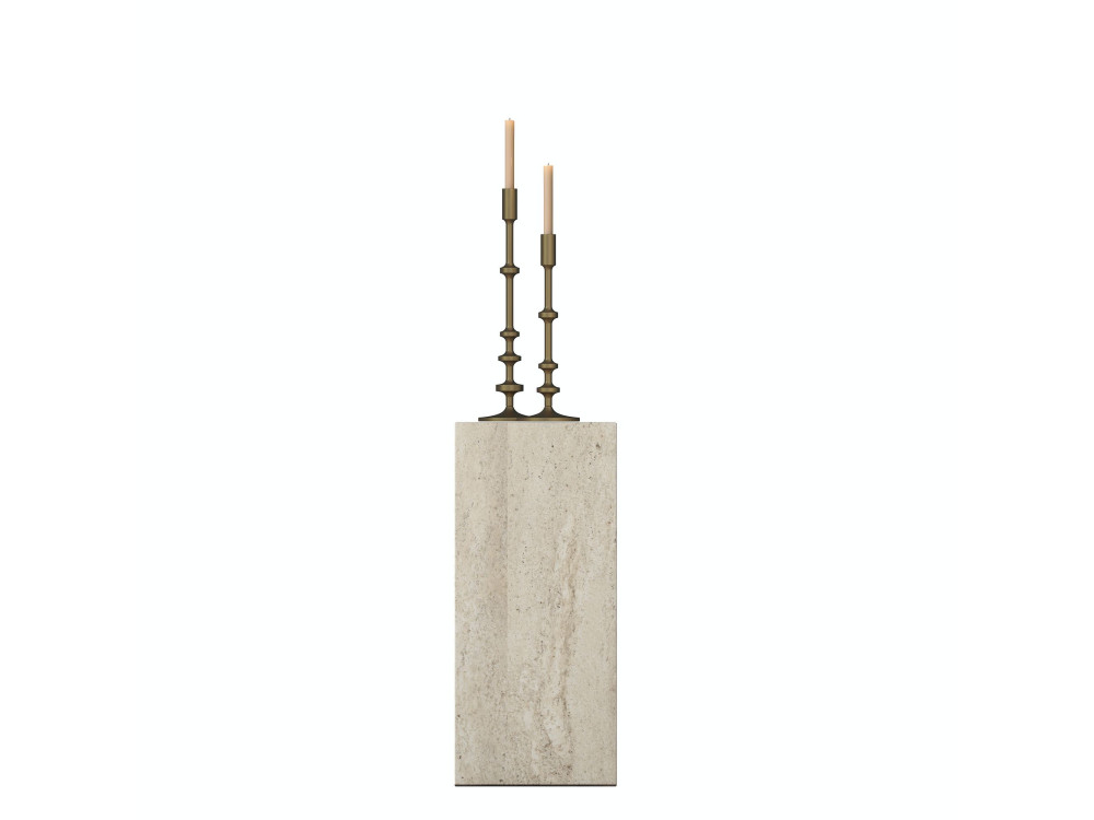 Table d'Appoint en bois " AD109 " - 20 x 18 x 45 cm - Travertin