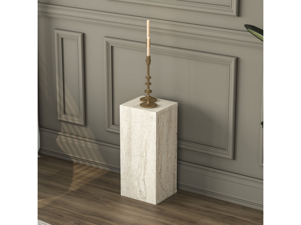 Table d'Appoint en bois " AD109 " - 20 x 18 x 45 cm - Travertin